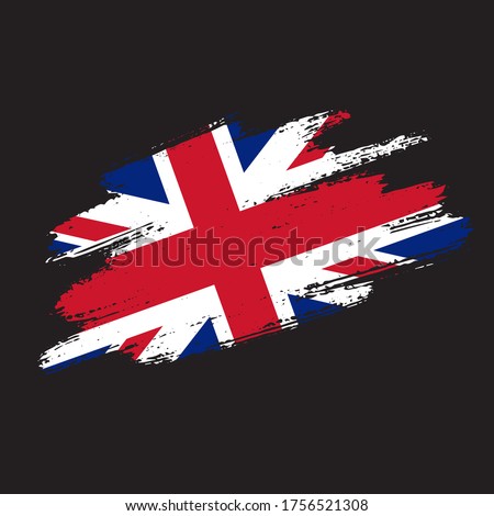 Vector grunge flag of United Kingdom and Northern Ireland. Made in UK