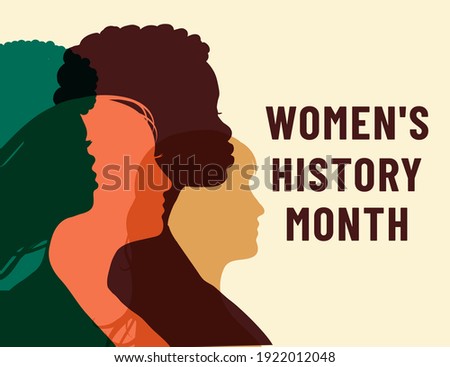 Womens History Month. Women's day. Poster with different women. 8 march Foto d'archivio © 