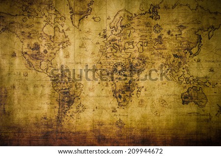 Antique World Map Vector Free 