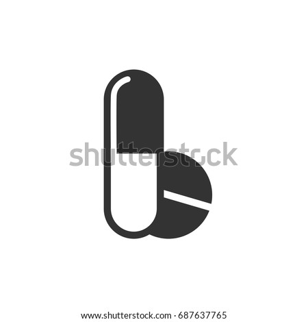 Medical Drugs icon, Tablets icon symbol Flat