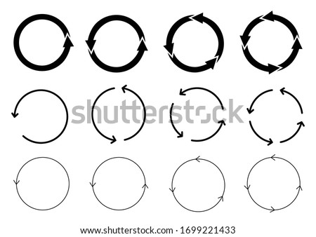Arrow circle set.reload sign.redo sing,refresh sign on white background
