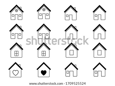 House or hotel icon set.for web sites and user interface
