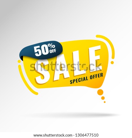 Super Sale, Mega. this weekend special offer banner, up to 50% off. Vector illustration.