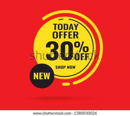 Sale this weekend special offer banner, up to 30% off. Vector illustration.