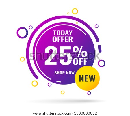 Sale this weekend special offer banner, up to 25% off. Vector illustration.