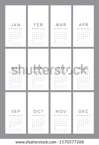 Custom Calender Template in Vector file. Size ratio 1:2. You can add your artwork on this template