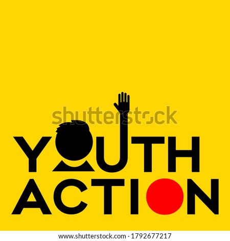 Design for celebrating International youth day event. August 12. Campaign vector illustration with youth engagement for global action theme