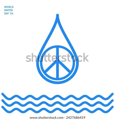 Design for world water day with water for peace theme. 2024