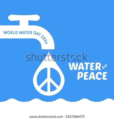 Design for world water day with water for peace theme 2024
