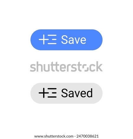 A minimalist and modern save button design, ideal for content creators and users looking to bookmark and organize content effortlessly