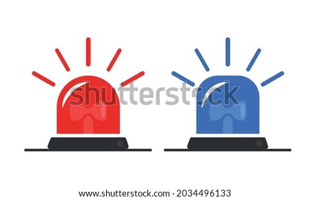 Police siren car icon. Light flashers symbol concept. Siren rescue or ambulance light. Vector illustration on white background ストックフォト © 