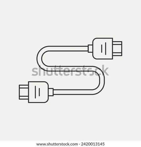 HDMI cable line icon. Internet connector. Vector illustration