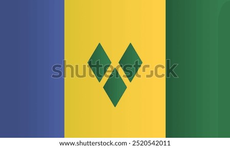 Saint vincent grenadines national flag. Coutry identity