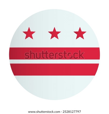 Washington dc State flag. USA country circle badge