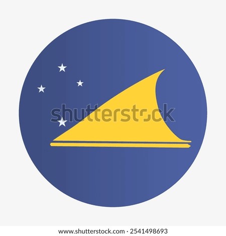 Tokelau flag. Territory of New Zealand. Island identity circle badge