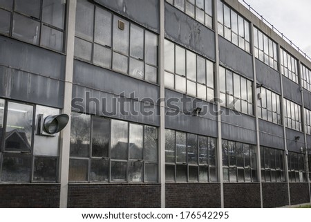 Scruffy 1970\'s design factory unit in Britain during recession