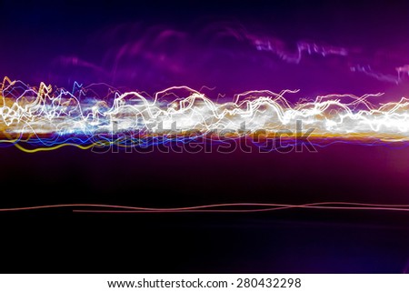 Abstract Blur linesof light like electrical discharge