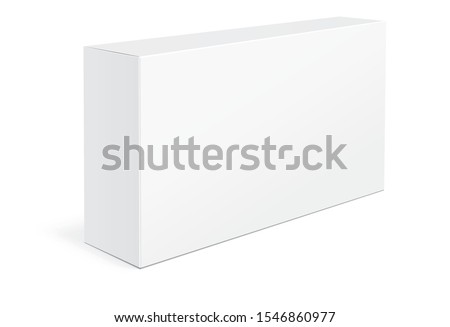 White Product Cardboard Package Box Mock Up  Isolated On White Background. Mockup of  Packaging Box for your design. Vector illustration