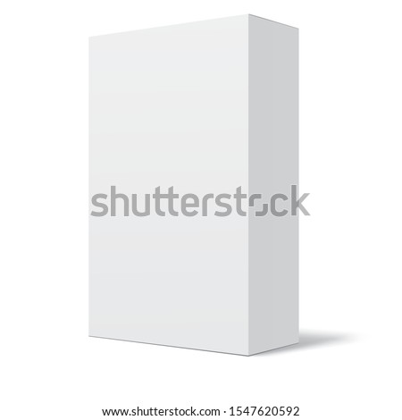 Package box mock up template isolated on white background. White box mockup. Vector illustration