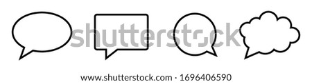 Speech bubble icons vector, set. Line style. Comic bubbles and chat. 