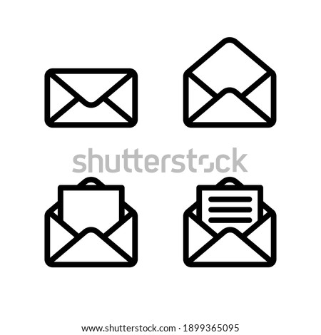 Email Envelope Icon. Message envelope line icon isolated on white background Vector for apps and websites. Mail message signs set. Editable Stroke. Vector
