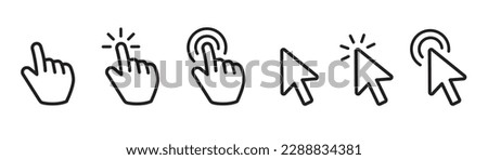 Set of Cursor icons click, vector icons. Mouse click cursor set. Cursor icon. Vector illustration