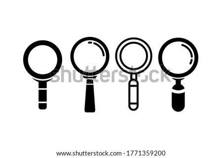 Vector Set of Different Flat Loupe Icon Illustration, Search or Find Silhouette Symbol Template Design Zdjęcia stock © 