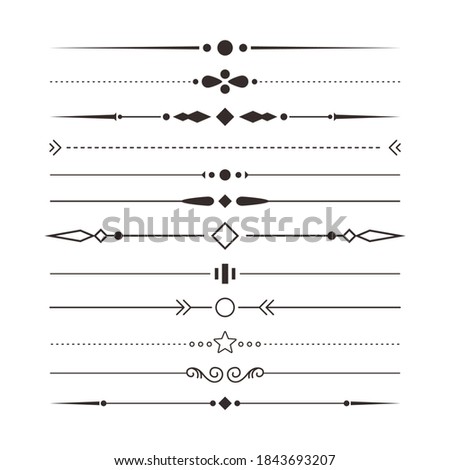 Set of Various Simple Black Divider Design, Assorted Divider Collection Template Vector Foto d'archivio © 