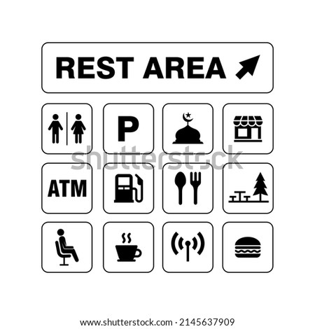 set of flat rest area icon design template vector Photo stock © 