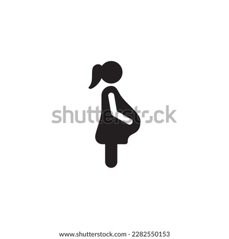 simple flat pregnant icon design, pregnancy symbol vector