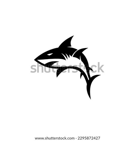simple shark icon illustration vector, modern shark logo