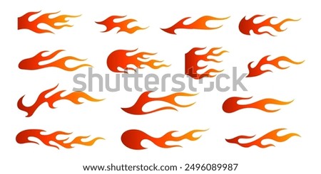 collection of flaming racing flames