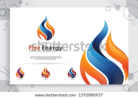 3d flame vector logo designs with modern concept style as a symbol of oil and gas. illustration of oil and gas use for template energy and industry company.