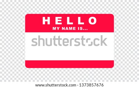 Hello, I am..., Sticker Vector, Isolated