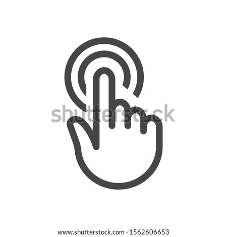 Touch outline vector illustration icon isolated on white background.