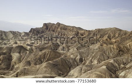Zabriskie Point is located in east of Death Valley in Death Valley National Park in the us noted for its erosional landscape.Composed of sediments from Furnace Creek Lake  5 million years ago