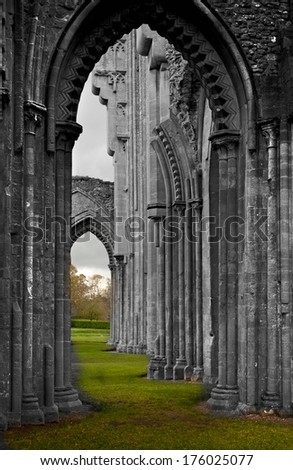 mysterious Glastonbury cathedral uk  empty shell is all that is left