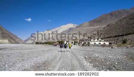 View of the village Ekle Bhatti in the Himalayas  Stok fotoğraf © 