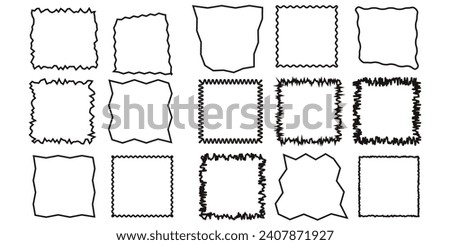 jagged rectangle in black line vector