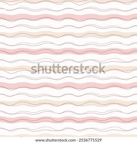 Hand-drawn irregular waves seamless in orange, peach, chocolate and off-white. Ideal for fashion graphics (all-over prints), home decor (wallpaper, tablecloths, bedding) or wrapping paper and covering