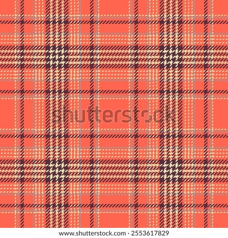 Plaid seamless in light yellow, old blue and cherry on orange. Tartan check pattern for fashion graphics (all-over prints), home décor (wallpaper, tablecloths, bedclothes), wrapping paper, covering