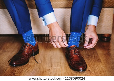 Similar – Image, Stock Photo brown leather wedding shoes on the sofa