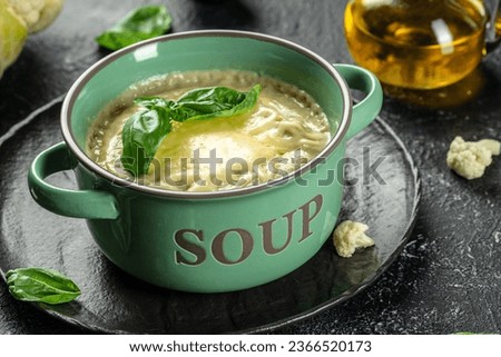 Similar – Image, Stock Photo Cauliflower with bacon placed on ceramic plate