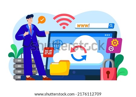 Chief Technology Officer (CTO) flat illustration concept on white background