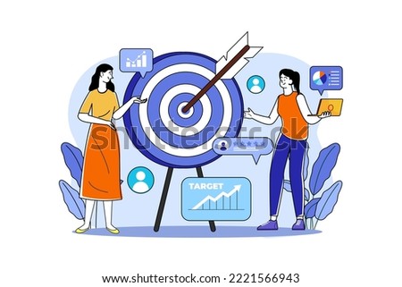 Target Audience Illustration concept. A flat illustration isolated on white background