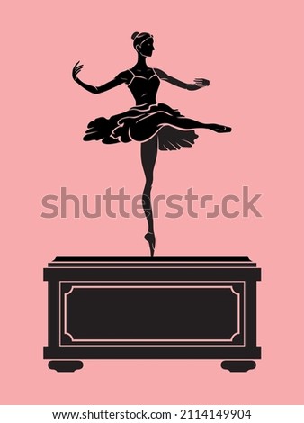 Ballerina Musical Jewelry Box, Decal Illustration