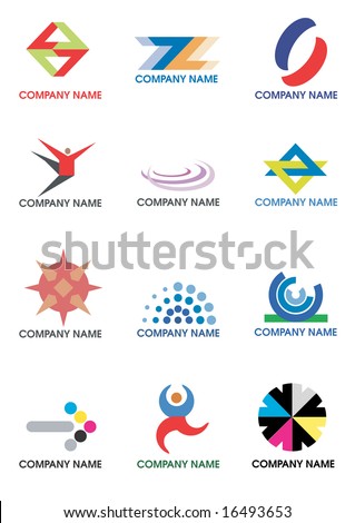 Several symbols for use on a company logo. Vector illustration.