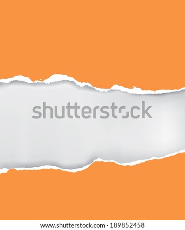 Vector ripped paper Vector illustration of orange ripped paper with place for your image or text 