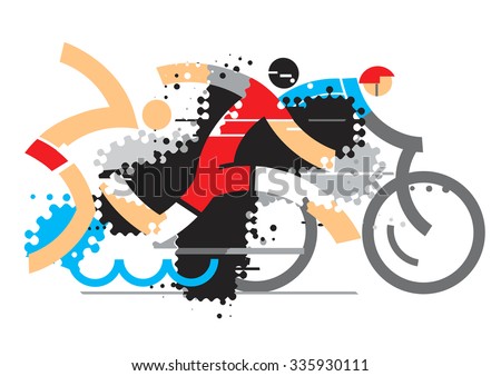 Triathlon athletes.
Three triathlon athletes on the grunge background. Vector  available.
