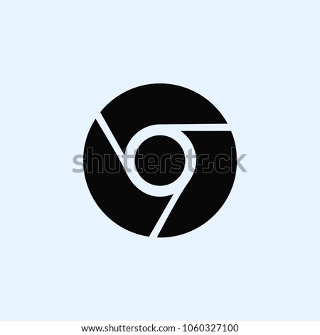 Circle logo icon vector, google chrome symbol. Browser pictogram, flat vector sign isolated on white background. Simple vector illustration for graphic and web design.